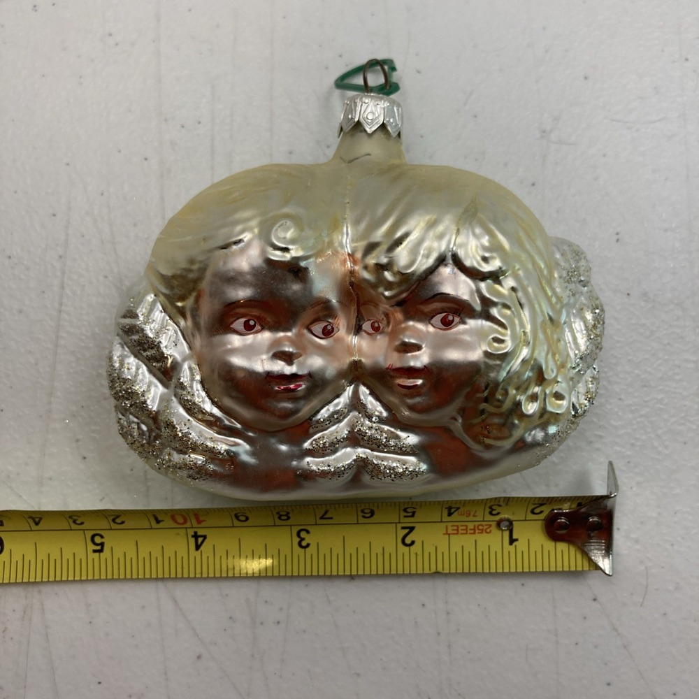 Vtg House of Ivana Trump Christmas Tree Ornament Cupid‎ Angel Glass Poland 90's - Picture 6 of 7